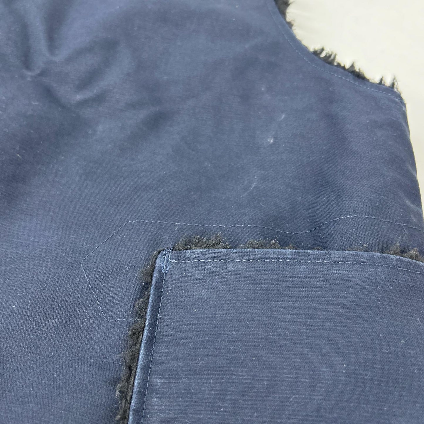 Engineered Garments Navy Cotton Boa Over Vest Size S