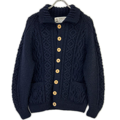 Inverallan Navy Wool Lumber Cardigan Made in Scotland