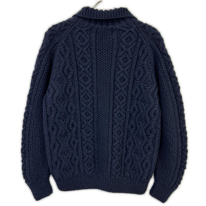 Inverallan Navy Wool Lumber Cardigan Made in Scotland