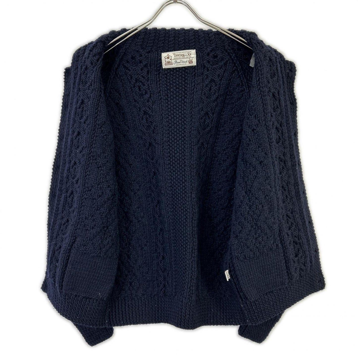 Inverallan Navy Wool Lumber Cardigan Made in Scotland