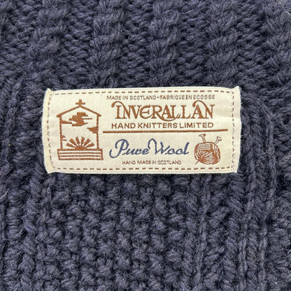 Inverallan Navy Wool Lumber Cardigan Made in Scotland