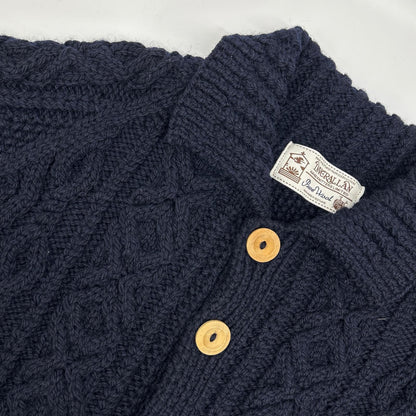 Inverallan Navy Wool Lumber Cardigan Made in Scotland