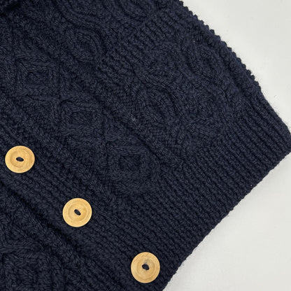 Inverallan Navy Wool Lumber Cardigan Made in Scotland