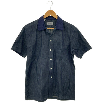KENNETH FIELD Charcoal Cotton Chambray Collar Shirt Size S