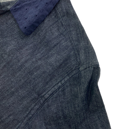 KENNETH FIELD Charcoal Cotton Chambray Collar Shirt Size S