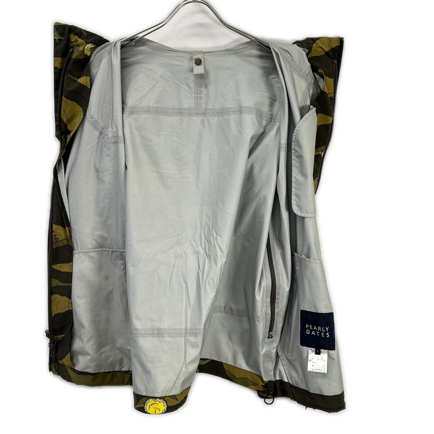 PEARLY GATES Brown Dinosaur Design Nylon Jacket Size 1