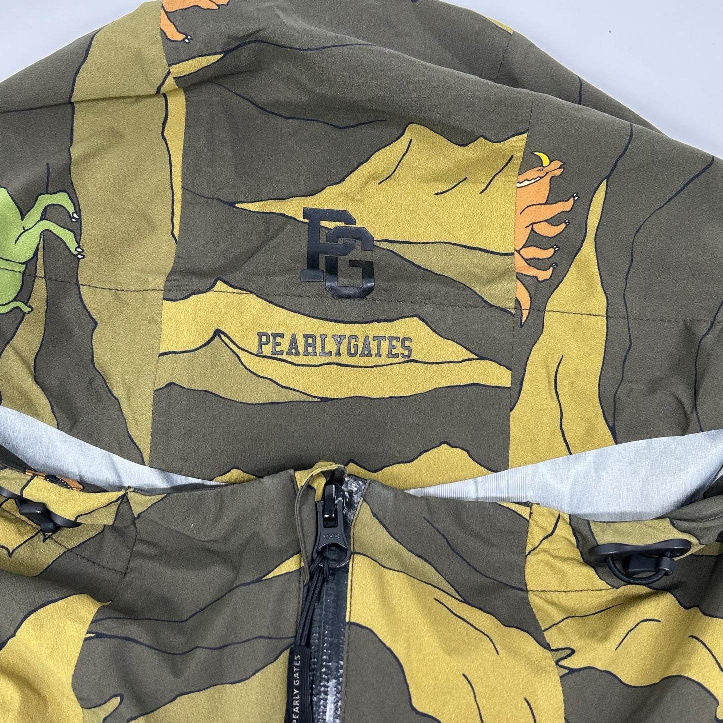 PEARLY GATES Brown Dinosaur Design Nylon Jacket Size 1