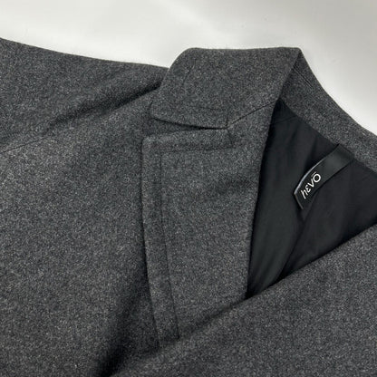 hevo Charcoal Double-Breasted Belted Wool Coat Size 48