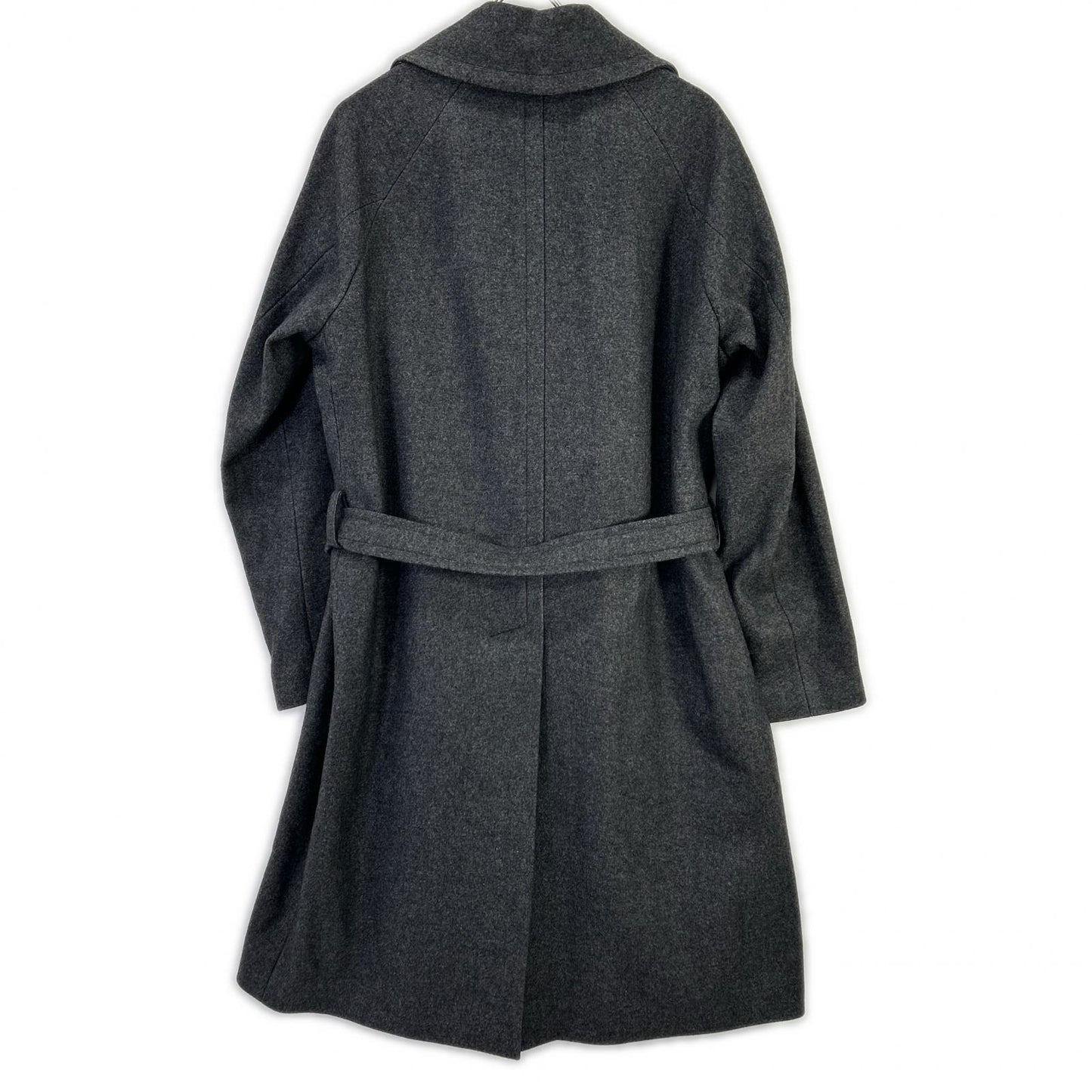 hevo Charcoal Double-Breasted Belted Wool Coat Size 48