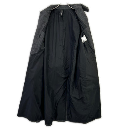 hevo Charcoal Double-Breasted Belted Wool Coat Size 48