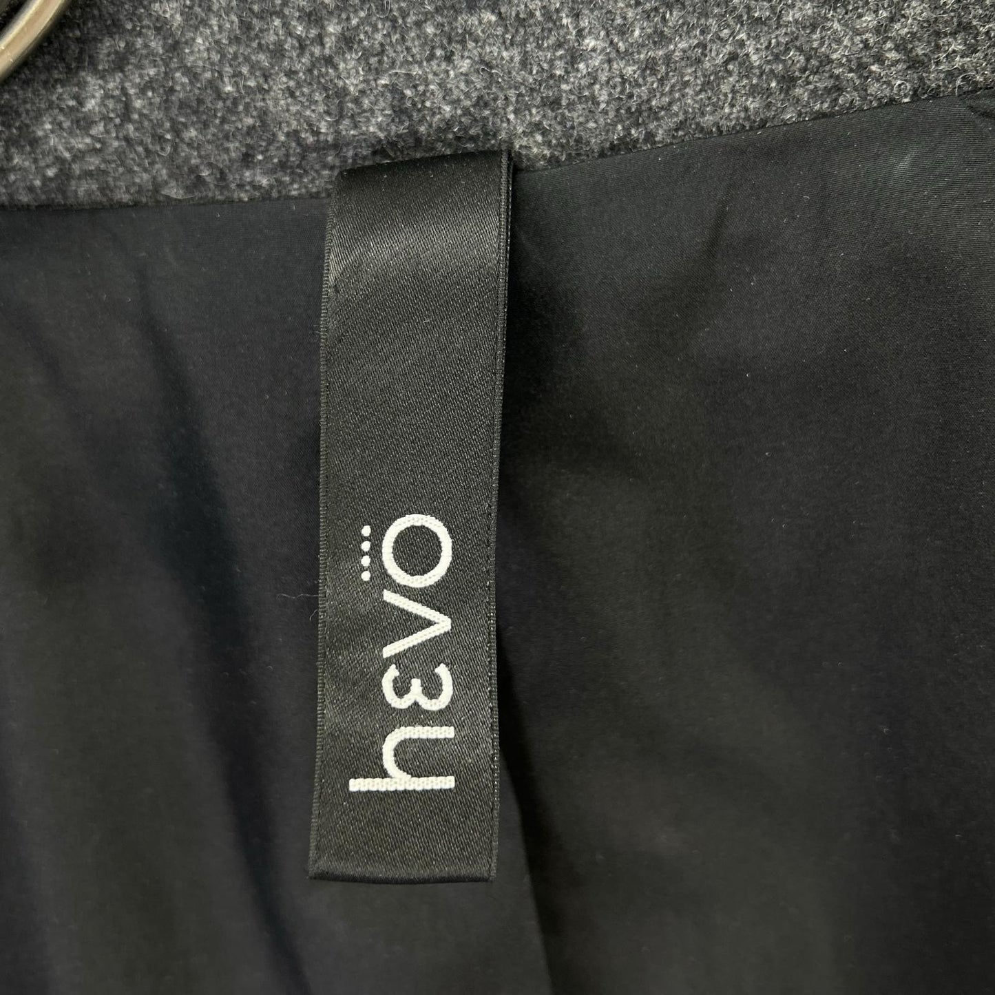 hevo Charcoal Double-Breasted Belted Wool Coat Size 48