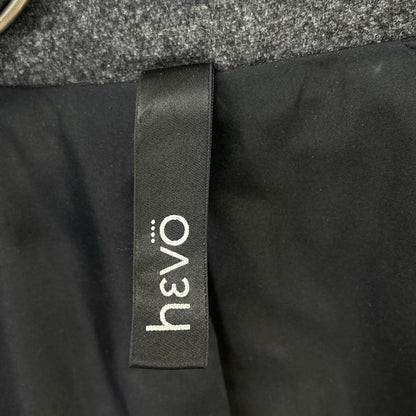 hevo Charcoal Double-Breasted Belted Wool Coat Size 48