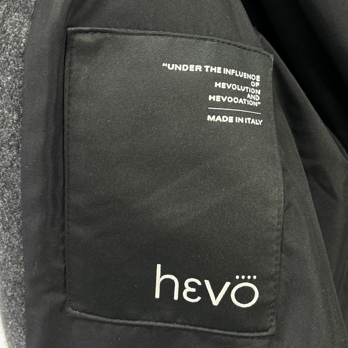hevo Charcoal Double-Breasted Belted Wool Coat Size 48