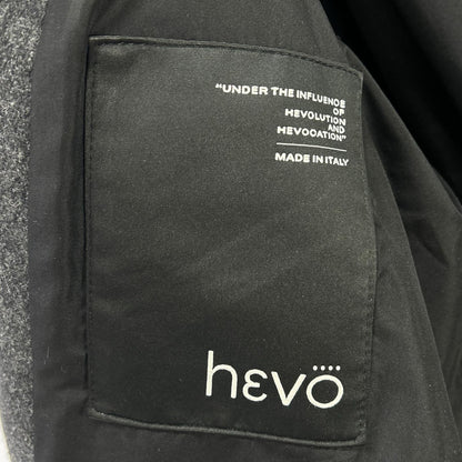 hevo Charcoal Double-Breasted Belted Wool Coat Size 48