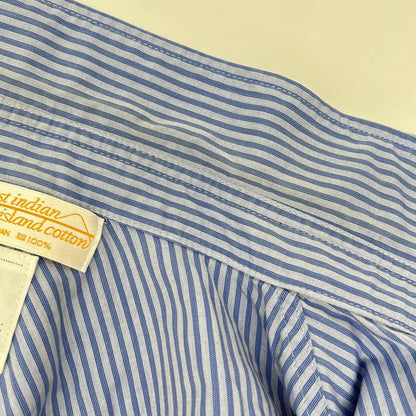 VISVIM Light Blue Striped Zip Pocket Western Shirt Size L