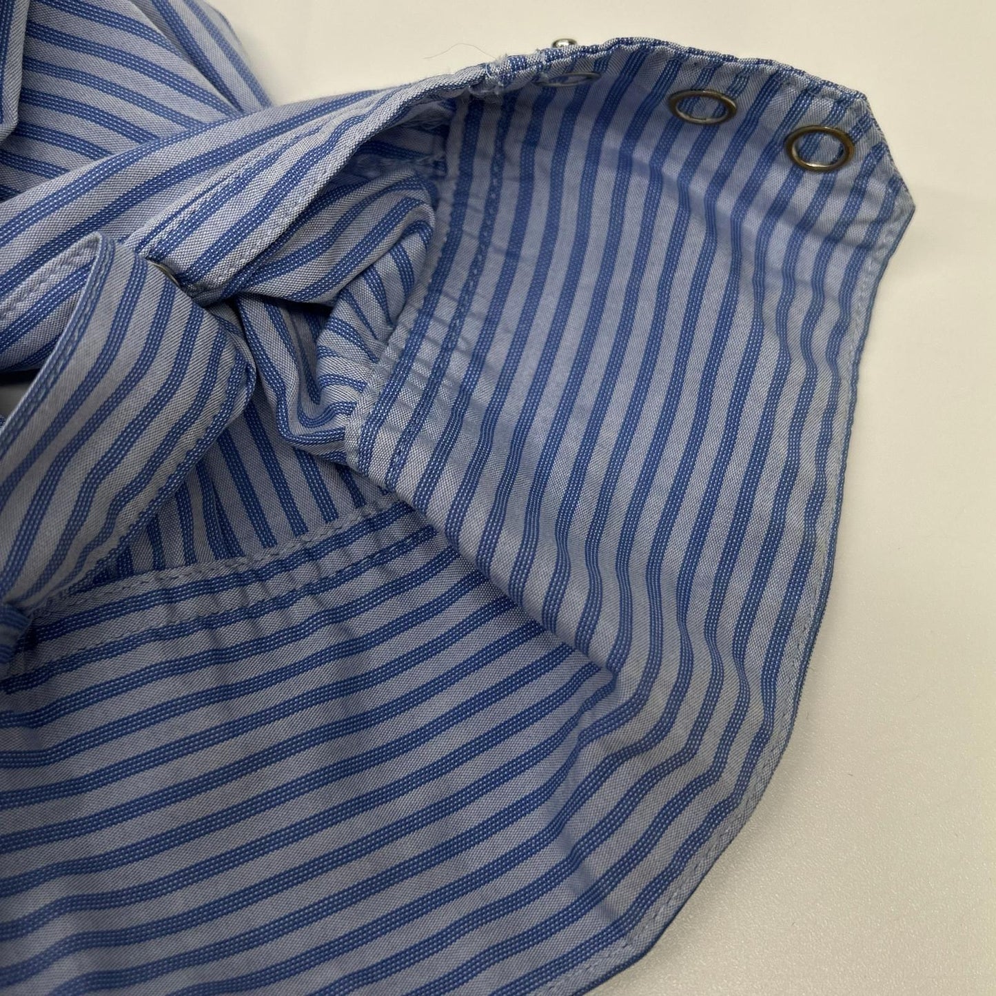 VISVIM Light Blue Striped Zip Pocket Western Shirt Size L