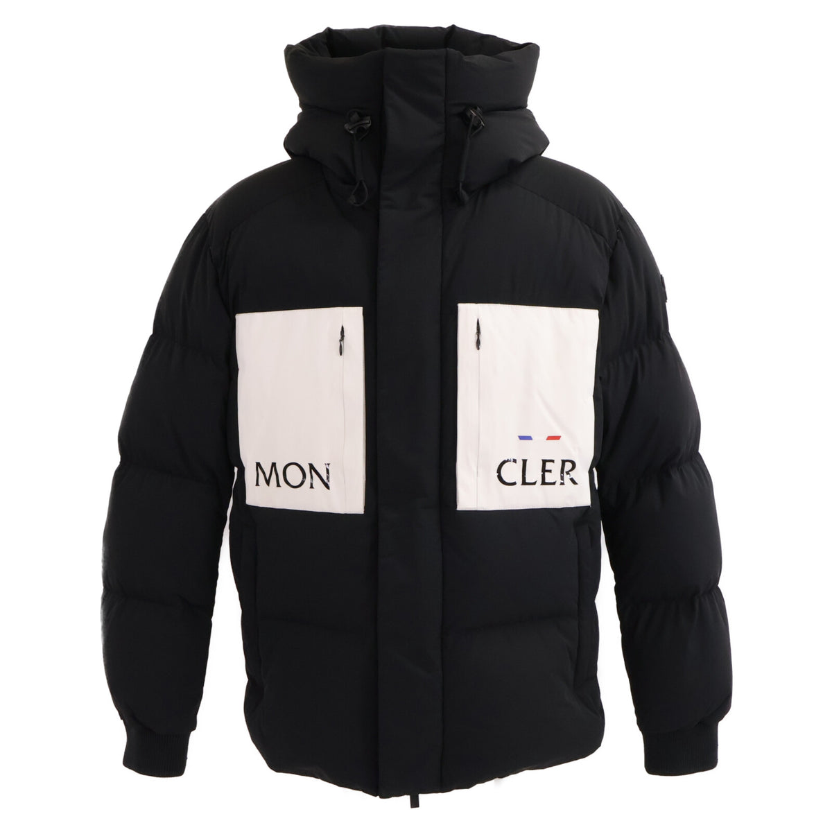 MONCLER AMBOISE Front Logo Hooded Nylon Jacket Black Size 3