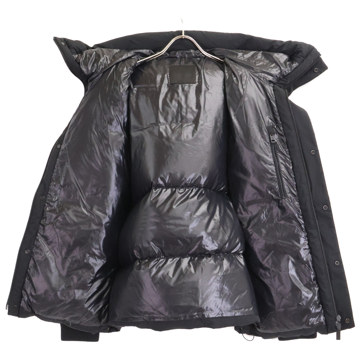 MONCLER AMBOISE Front Logo Hooded Nylon Jacket Black Size 3