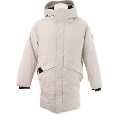 MONCLER 23 Aberden Embossed Logo Hooded Coat Grey Size 0