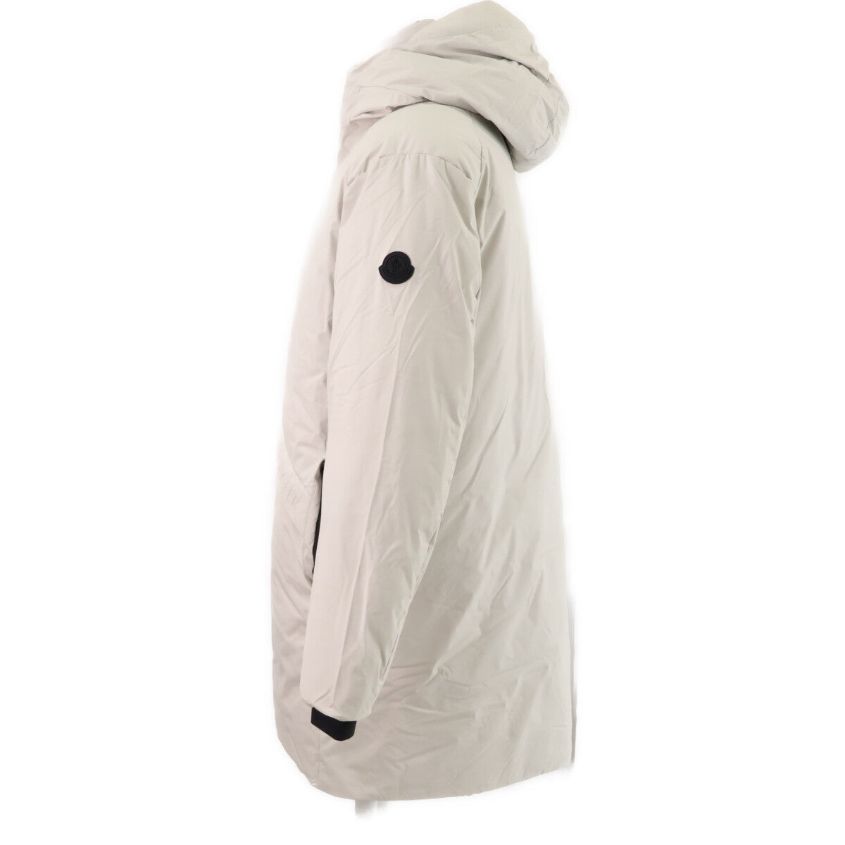 MONCLER 23 Aberden Embossed Logo Hooded Coat Grey Size 0
