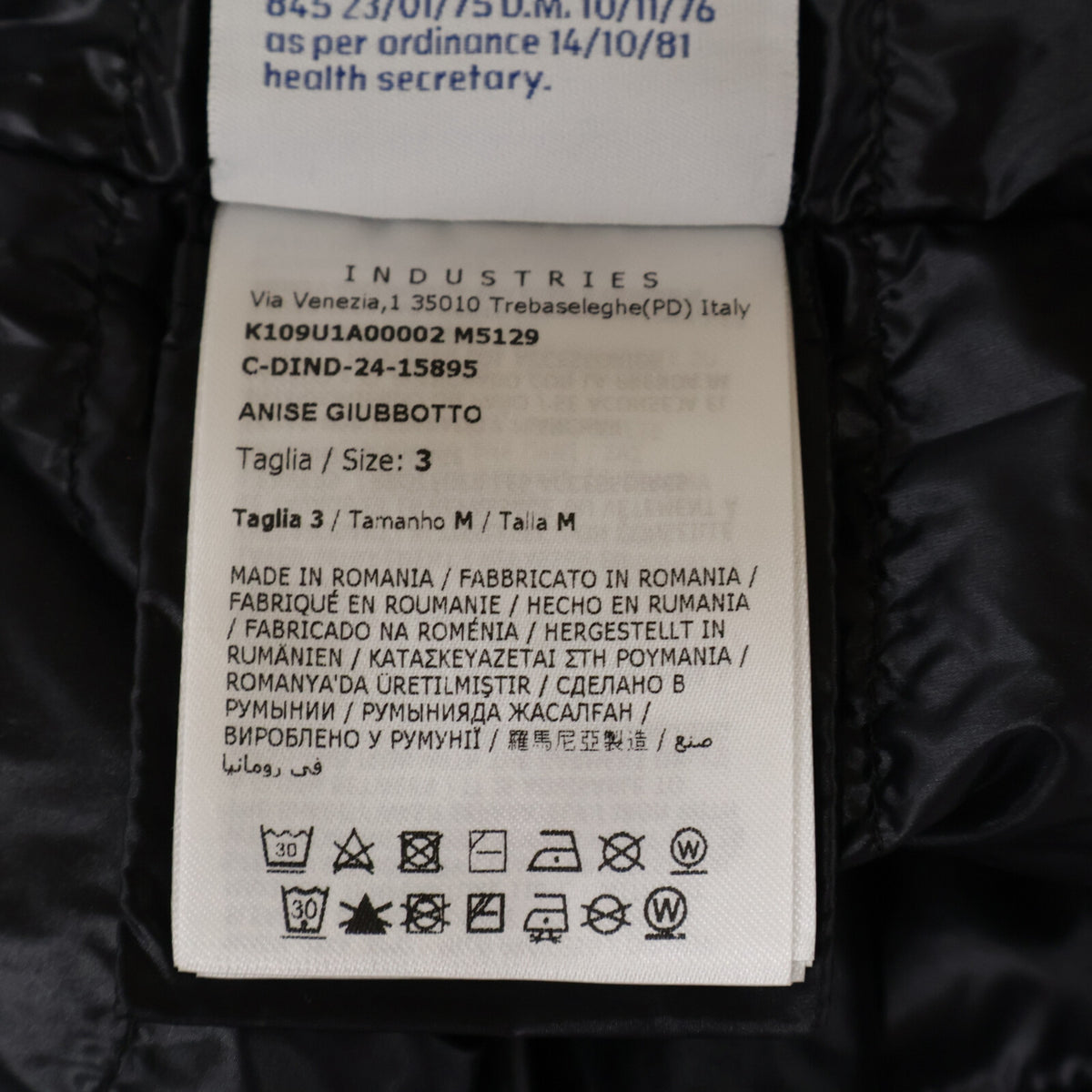 MONCLER GENIUS 7 FRAGMENT ANISE Logo Jacket Black Size 3