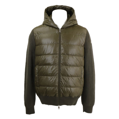 MONCLER CARDIGAN TRICOT Knit/Down Hooded Jacket Khaki Size L