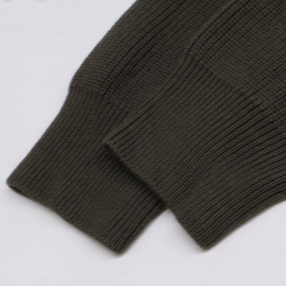 MONCLER CARDIGAN TRICOT Knit/Down Hooded Jacket Khaki Size L