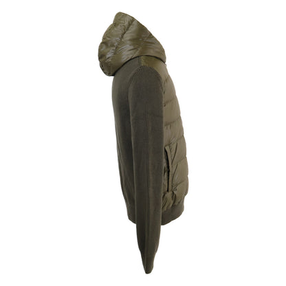 MONCLER CARDIGAN TRICOT Knit/Down Hooded Jacket Khaki Size L