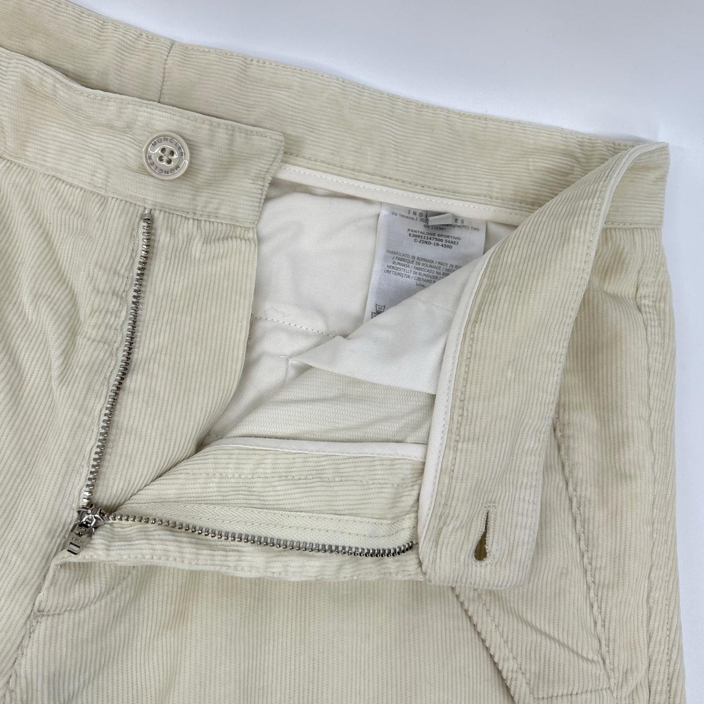 MONCLER Genius 1952 Ivory Corduroy Cargo Pants Size 46