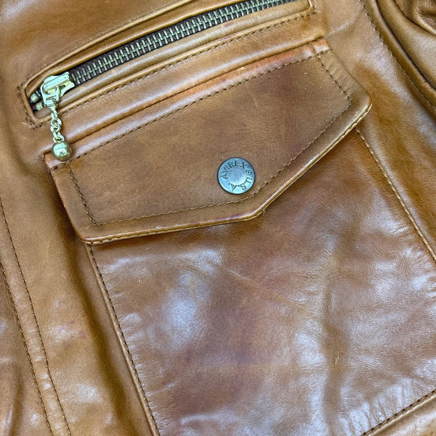 AVIREX Brown Horsehide Leather Jacket Size M
