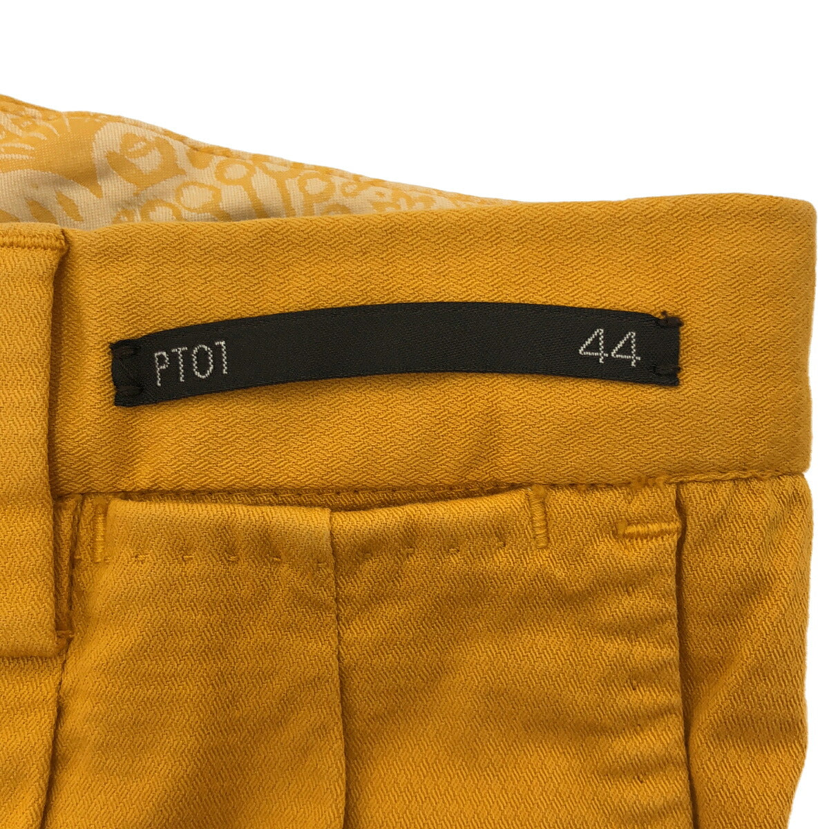PT01 Yellow Stretch Slim Fit Pants Size 44