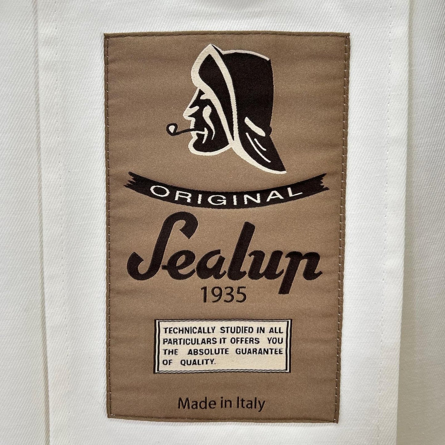 Sealup 11414/96191 White Cotton Trench Coat Size 46