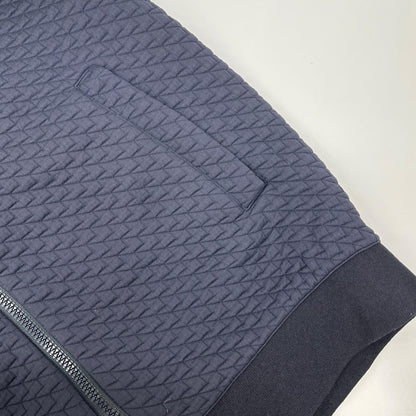 HERNO Navy Jacquard Felpa Zip Patch Nylon Size 50