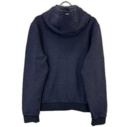 HERNO Navy Jacquard Felpa Zip Patch Nylon Size 50