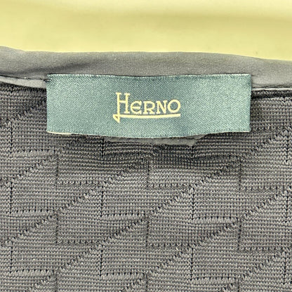 HERNO Navy Jacquard Felpa Zip Patch Nylon Size 50