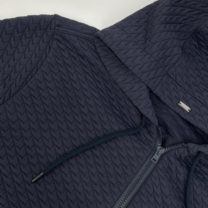 HERNO Navy Jacquard Felpa Zip Patch Nylon Size 50