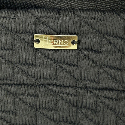 HERNO Navy Jacquard Felpa Zip Patch Nylon Size 50
