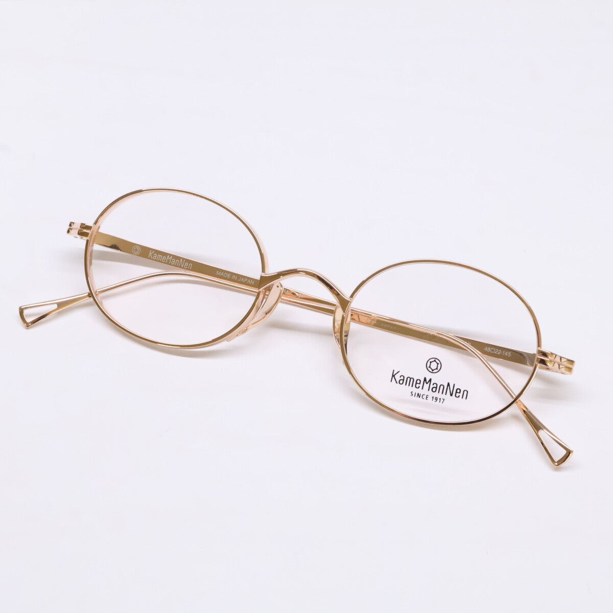 KameManNen KMN9918 Rose Gold Oval Glasses Size 48x22-145