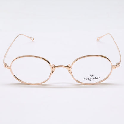 KameManNen KMN9918 Rose Gold Oval Glasses Size 48x22-145