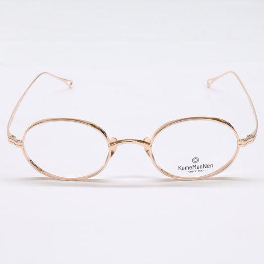 KameManNen KMN9918 Rose Gold Oval Glasses Size 48x22-145