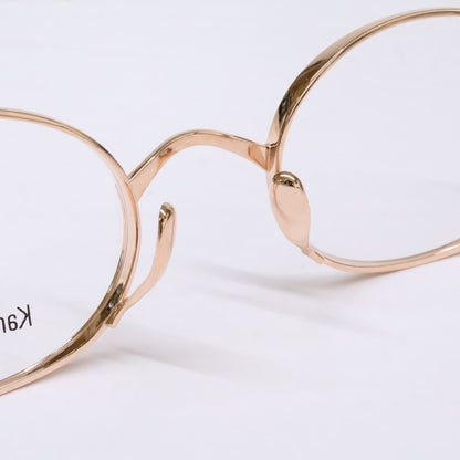 KameManNen KMN9918 Rose Gold Oval Glasses Size 48x22-145