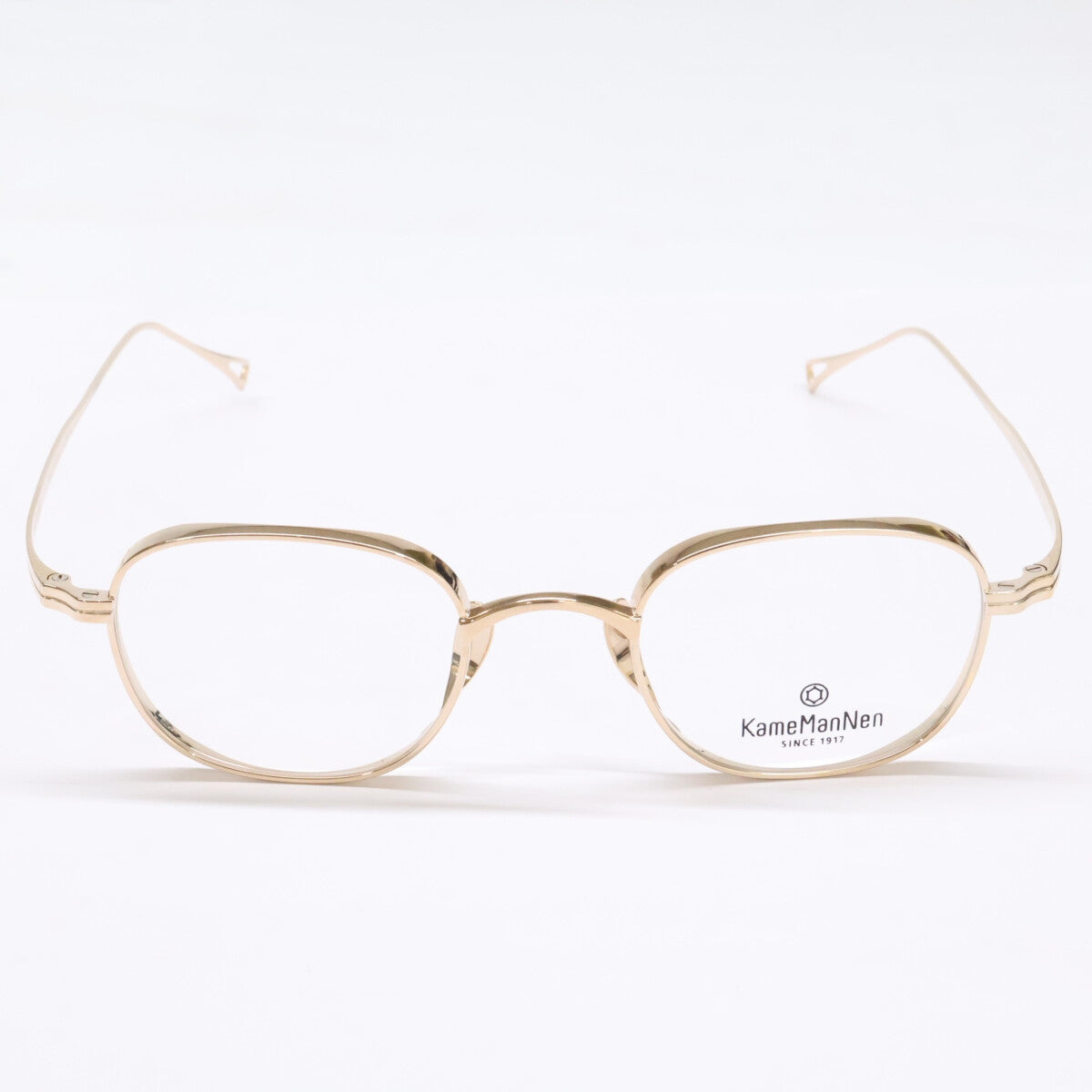 KameManNen KMN114 Gold Square Glasses Size 46x22-145