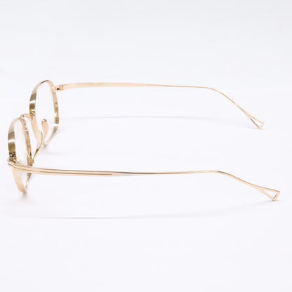 KameManNen KMN114 Gold Square Glasses Size 46x22-145