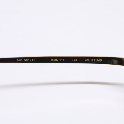 KameManNen KMN114 Gold Square Glasses Size 46x22-145