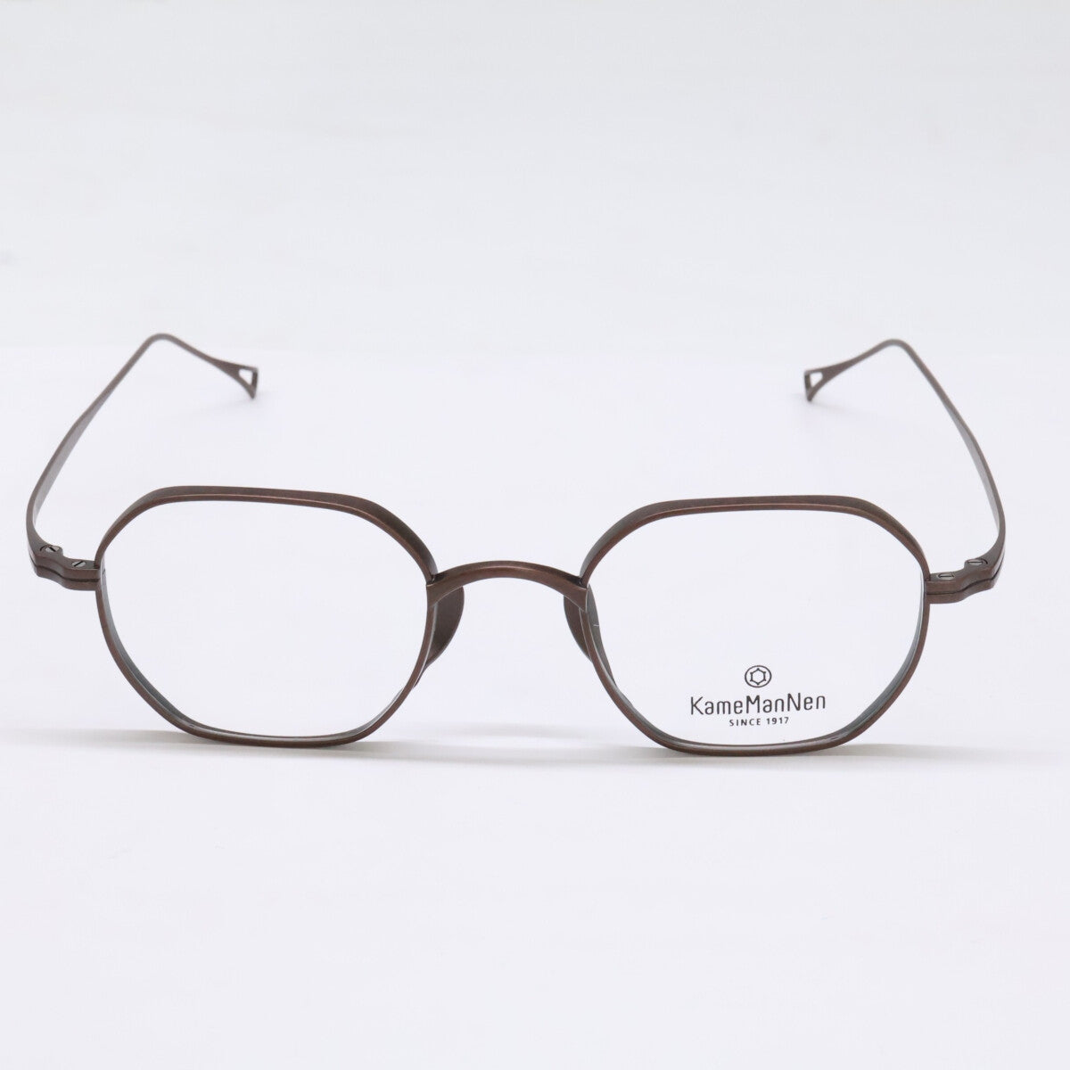 KameManNen KMN9917 Metal Octagon Damage Brown Glasses Size 47x21-145