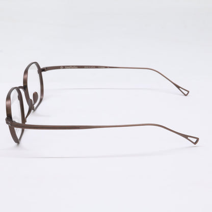 KameManNen KMN9917 Metal Octagon Damage Brown Glasses Size 47x21-145