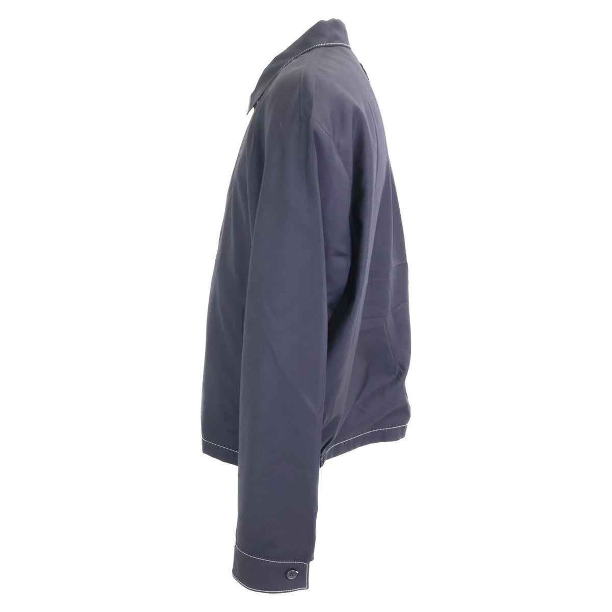 PRADA Black Back Triangle Wool Zip-Up Jacket Size L