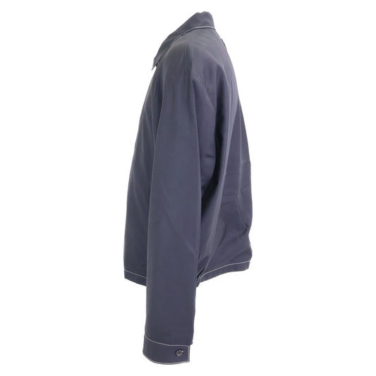 PRADA Black Back Triangle Wool Zip-Up Jacket Size L