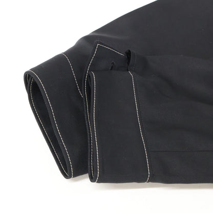 PRADA Black Back Triangle Wool Zip-Up Jacket Size L