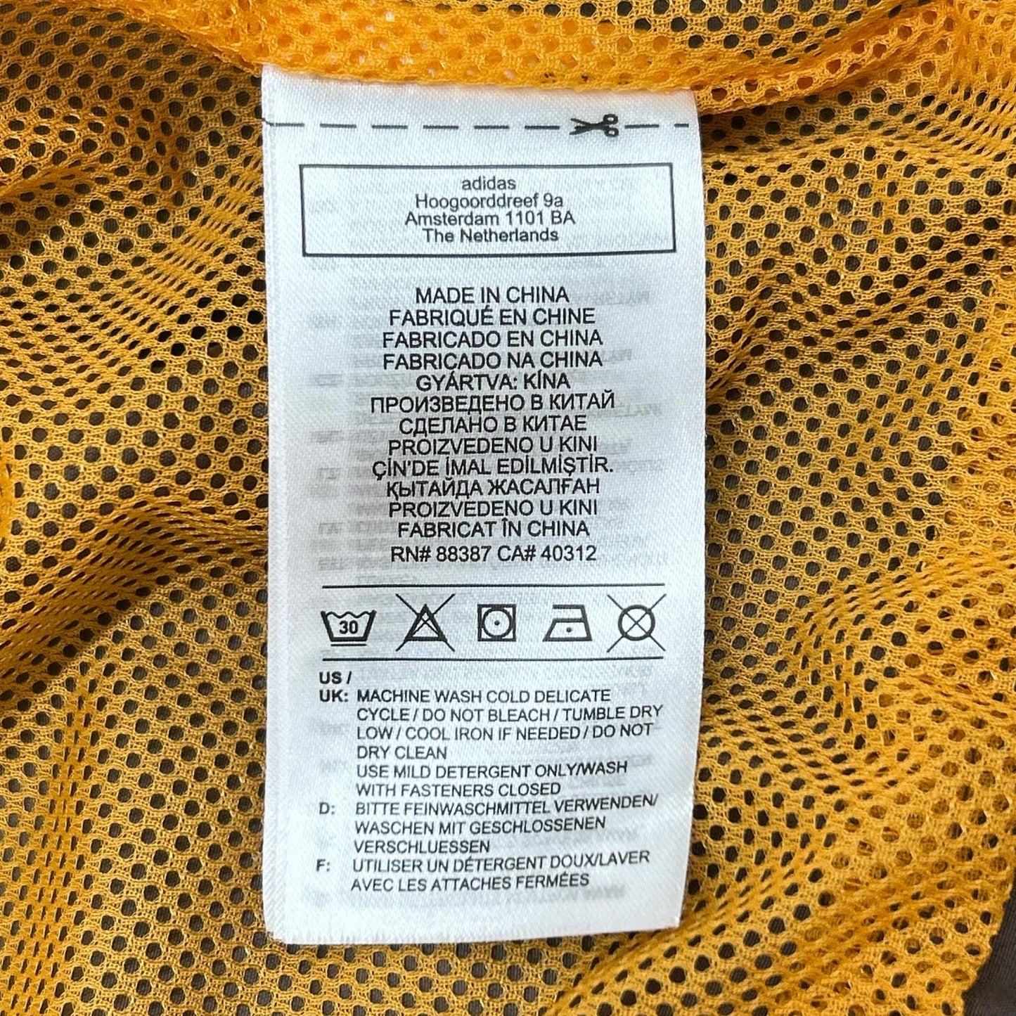 adidas x Human Made Windbreaker Jacket Brown/Orange Size M